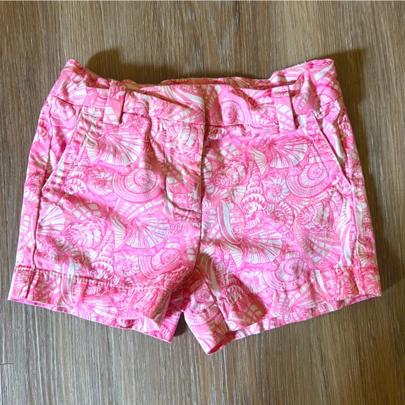 Vineyard Vines Girls Sea Shell Pink cotton shorts 4T - Picture 1 of 6